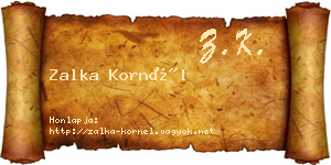 Zalka Kornél névjegykártya